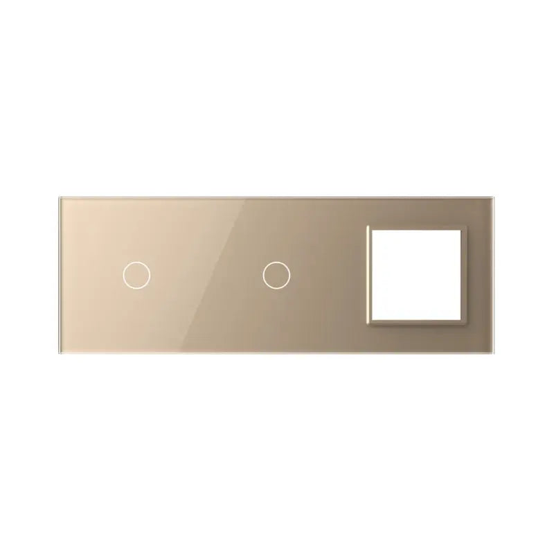 Livolo glazen afdekraam in goud 1+1+SR voor twee touch schakelaars en SR module