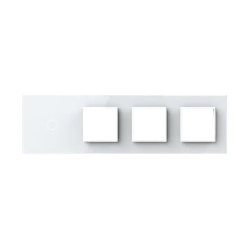 Livolo glazen afdekraam in wit 1+SR+SR+SR voor touch schakelaar en drie SR modules