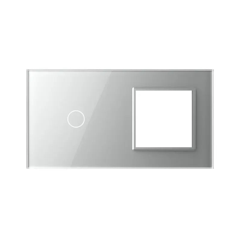 Livolo glazen afdekraam in grijs 1+SR voor touch schakelaar en SR module