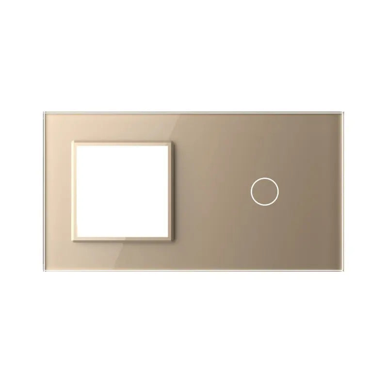 Livolo glazen afdekraam in goud SR+1 voor SR module en touch schakelaar