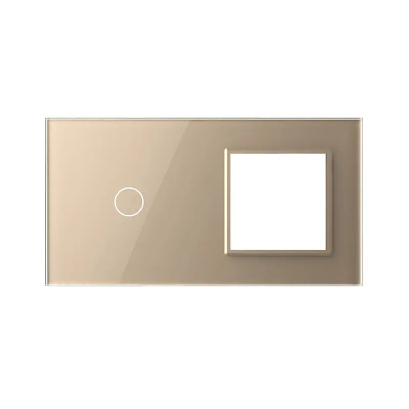 Livolo glazen afdekraam in goud 1+SR voor touch schakelaar en SR module