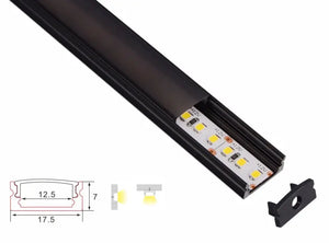 Profiel | Opbouw | 1 Meter | Recht | Zwart | 17.5 x 7 | COB ledstrip Livolo Nederland