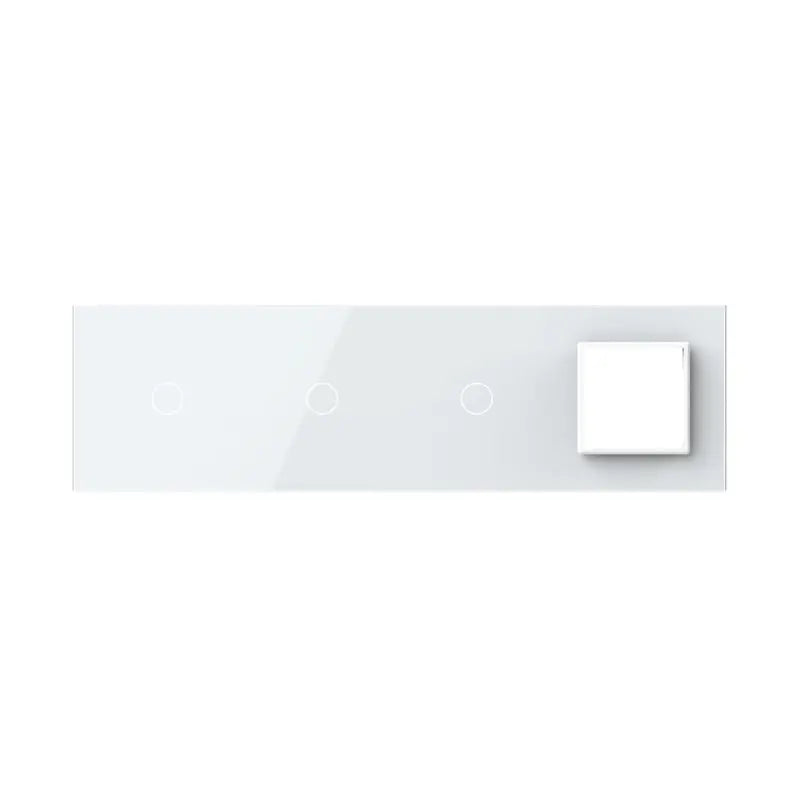 Livolo glazen afdekraam in wit 1+1+1+SR voor drie touch schakelaars en SR module