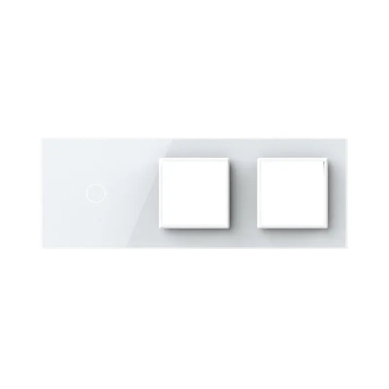 Livolo glazen afdekraam in wit 1+SR+SR voor touch schakelaar en twee SR modules