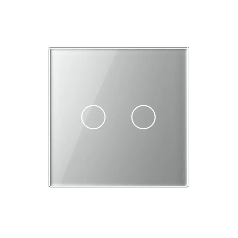 Livolo glazen afdekraam in grijs voor dubbele touch schakelaar