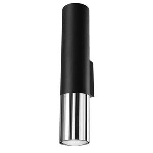 Wandlamp | Zwart met zilveren buitenzijde | Onder en boven | Luxe LED Livolo Nederland B.V.