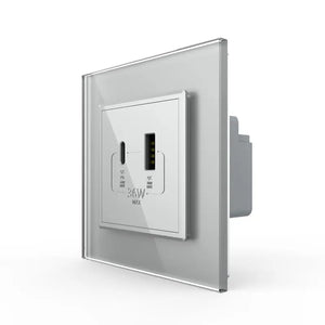 Livolo | Grijs | SR | USB + USB type C oplader Livolo Nederland B.V.