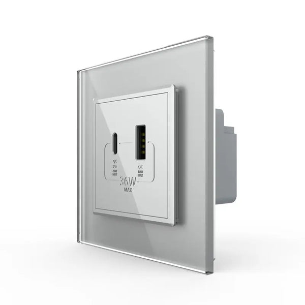 Livolo | Grijs | SR | USB + USB type C oplader Livolo Nederland B.V.