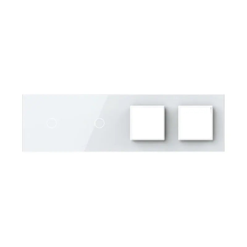 Livolo glazen afdekraam in wit 1+1+SR+SR voor twee touch schakelaars en twee SR modules