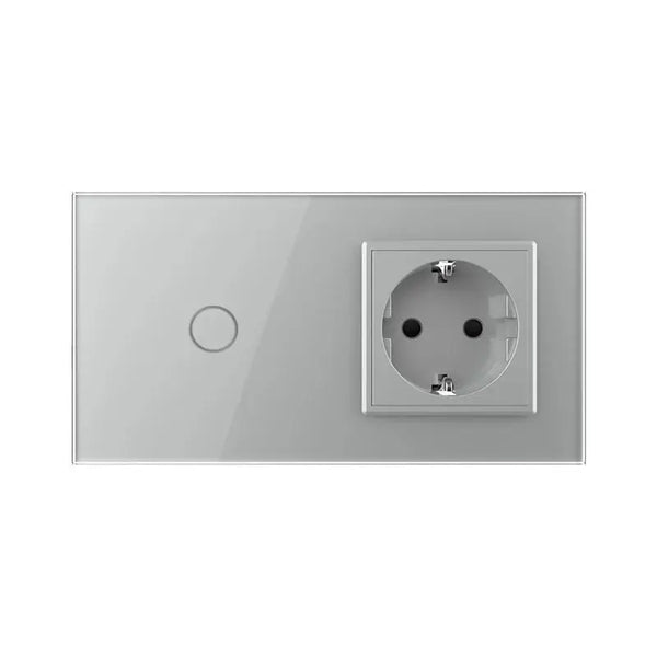 Livolo | Grijs | 1+SR | Aan/Uit | Slimme schakelaar met wandcontactdoos | Smart Home Livolo Nederland B.V.
