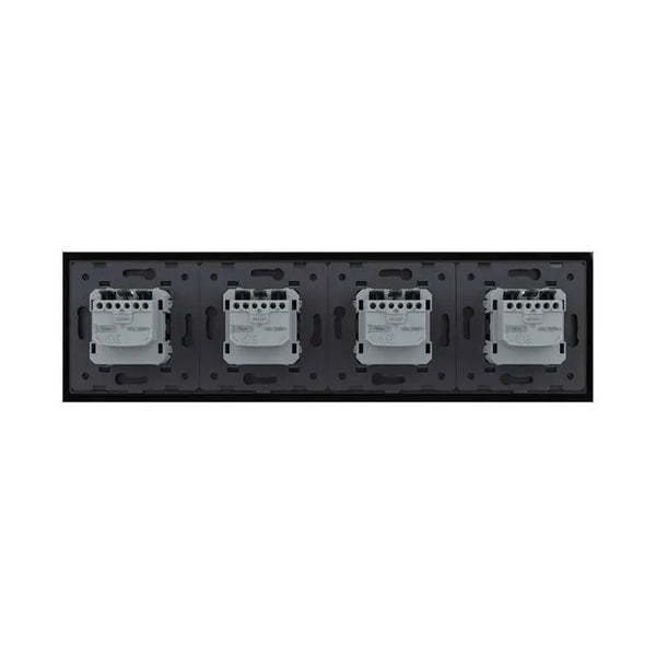 Livolo | Zwart | SR+SR+SR+SR | Wandcontactdoos Livolo Nederland