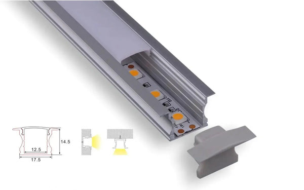 Profiel | Inbouw | 1 Meter | Recht | Aluminium | 17.3 x 14.5 | COB ledstrip