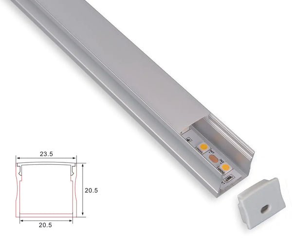 Afdekkap | 1 Meter | Recht | Plat | Geschikt voor C060-A - Profiel Livolo Nederland B.V.