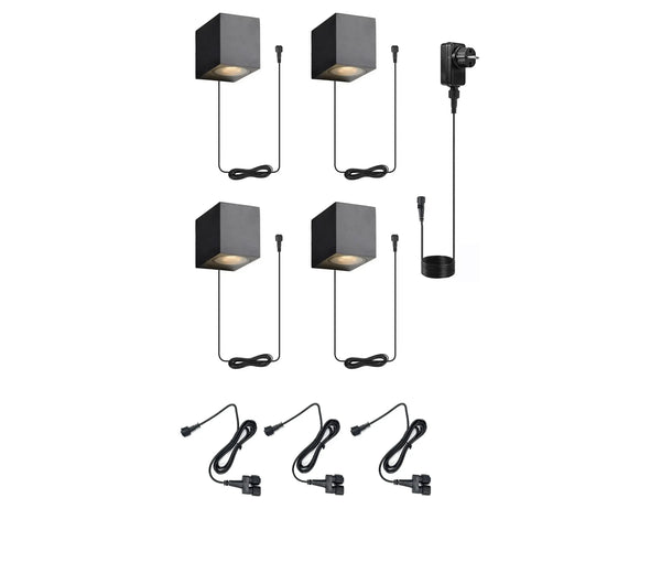 Complete Wandlamp Set | Tuinverlichting 12V | Plug and Play | 4 Wandlampen | Warm/Wit