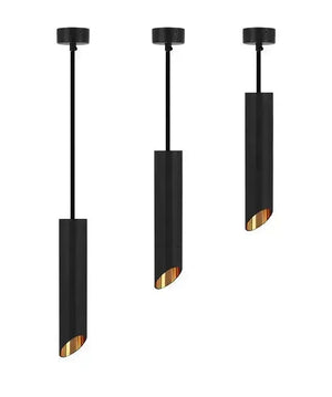 Hanglamp | 3 | Zwart met gouden binnenzijde | Luxe LED Livolo Nederland B.V.