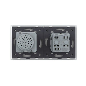 Inbouw Bluetooth speaker met Franse wandcontactdoos en aardpen van Livolo in wit