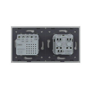 Livolo wandcontactdoos met aardpen in grijs en geïntegreerde USB en USB-C oplader