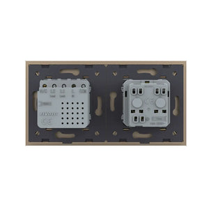 Livolo wandcontactdoos met aardpen in goud en geïntegreerde USB en USB-C oplader