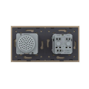 Inbouw Bluetooth speaker met Franse wandcontactdoos van Livolo in goud