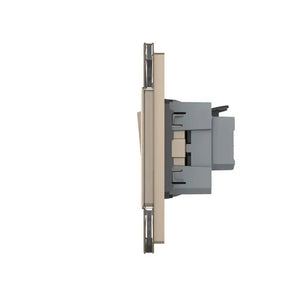 Livolo | Goud | 1+SR | Aan/Uit | Wipschakelaar met wandcontactdoos Livolo Nederland B.V.