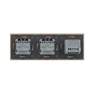 Livolo | Goud | 1+SR+SR | Aan/Uit | Schakelaar met dubbele wandcontactdoos Livolo Nederland B.V.