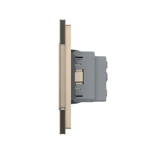 Livolo | Goud | 1+SR+SR | Dimmer | Schakelaar met dubbele wandcontactdoos Livolo Nederland B.V.