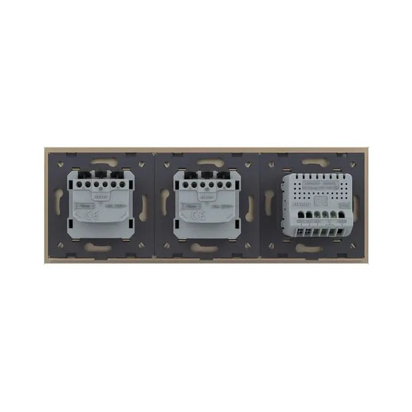 Livolo | Goud | 1+SR+SR | Dimmer | Schakelaar met dubbele wandcontactdoos Livolo Nederland B.V.