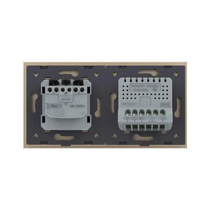 Livolo | Goud | 2+SR | Puls-potentiaal vrij contact | Schakelaar tweevoudig met wandcontactdoos Livolo Nederland B.V.