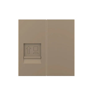 Gouden RJ45 Cat6 netwerkaansluiting met blindplaat voor bekabeld internet in de wand