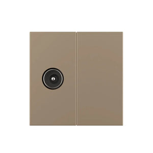 Gouden TV coax aansluiting male met blindplaat voor een vaste antenneverbinding in de wand