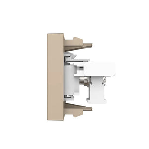 Gouden wandmodule met coax TV en telefoon aansluiting RJ11 voor nette kabelafwerking