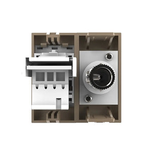 Gouden Livolo TV en telefoon aansluiting als gecombineerde multimedia wandmodule