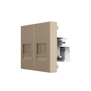 Gouden telefoon wandmodule met twee RJ11 poorten voor woning, kantoor of werkplek