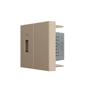 Gouden USB wandaansluiting met afdekpositie voor geïntegreerd opladen in huis
