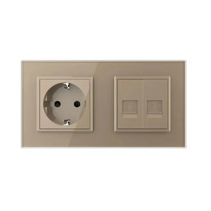 Livolo | Goud | SR+SR | Wandcontactdoos | Telefoon | Telefoon Livolo Nederland B.V.