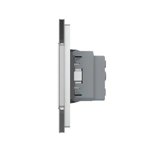 Livolo | Grijs | 1 +SR | Puls-potentiaal vrij contact | Schakelaar met wandcontactdoos Livolo Nederland B.V.