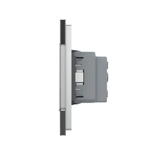 Livolo | Grijs | 1+SR+SR | Dimmer | Schakelaar met dubbele wandcontactdoos Livolo Nederland B.V.