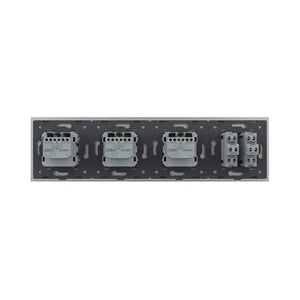 Livolo | Grijs | 2+SR+SR+SR | Aan/Uit | Wipschakelaar met drie wandcontactdozen Livolo Nederland B.V.