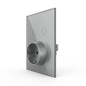 Livolo | Grijs | Aan/Uit | Slimme serieschakelaar met wandcontactdoos | 1 inbouwdoos | Smart Home Livolo Nederland B.V.