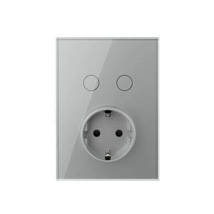 Livolo | Grijs | Aan/Uit | Slimme serieschakelaar met wandcontactdoos | 1 inbouwdoos | Smart Home Livolo Nederland B.V.