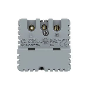 Livolo grijze stopcontact module met USB-C oplader