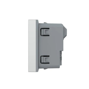 Grijze wandcontactdoos zonder aarding voor modulaire wandafwerking in huis
