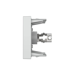 Grijze coax TV wandcontactdoos female met blindmodule voor een vaste televisieaansluiting