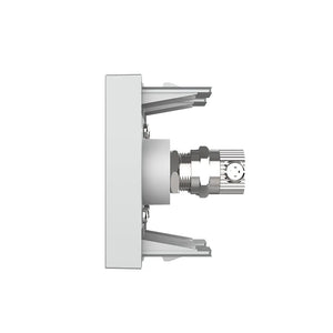 Grijze antenne aansluiting met male en female coax connector als dubbele multimedia module
