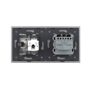 Livolo | Grijs | SR+SR | Wandcontactdoos | Netwerk | TV Livolo Nederland B.V.