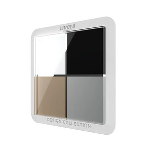 Livolo | Sample kaart | Glazen afdekraam | Bekijk 4 kleuren thuis Livolo Nederland B.V.