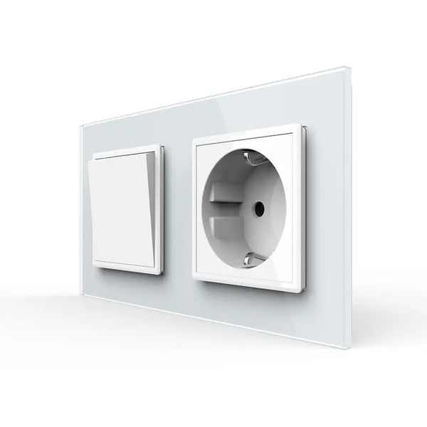 Livolo | Wit | 1+SR | Aan/Uit | Wipschakelaar met wandcontactdoos Livolo Nederland B.V.