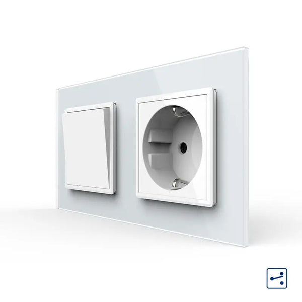 Livolo | Wit | 1+SR | Aan/Uit | Wissel | Wipschakelaar met wandcontactdoos Livolo Nederland B.V.