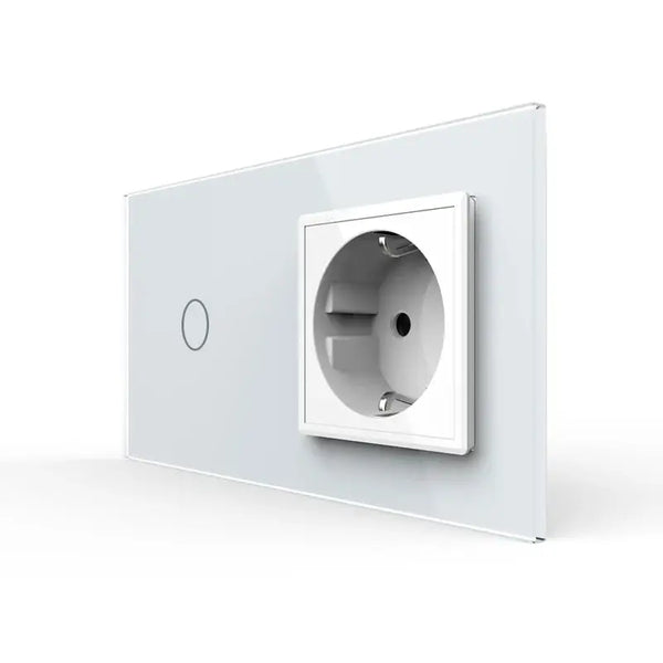 Livolo | Wit | 1+SR | Puls-potentiaal vrij contact | Schakelaar met wandcontactdoos Livolo Nederland B.V.