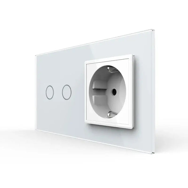 Livolo | Wit | 2+SR | Aan/Uit | Schakelaar met wandcontactdoos Livolo Nederland B.V.